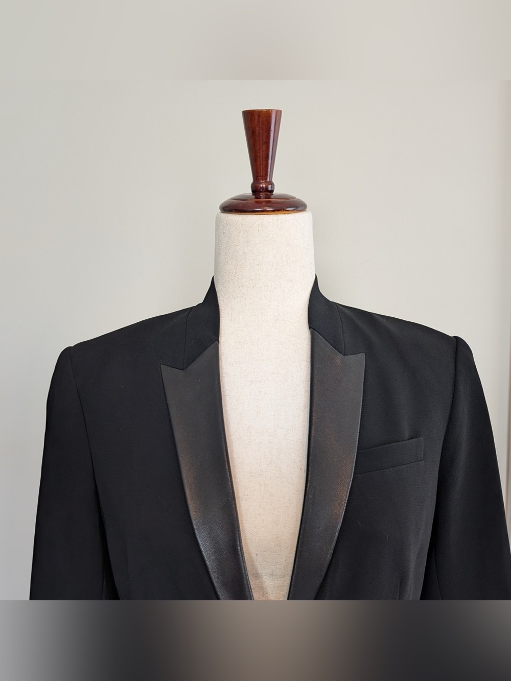 Rag & Bone Women’s Smith Leather Lapel Blazer Single Breasted One-Button Black 6 - Picture 4 of 14